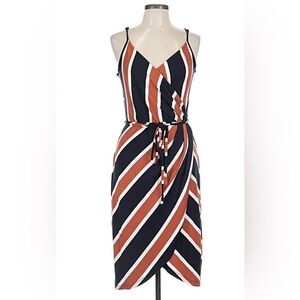 41 Hawthorn Striped Wrap Maxi Dress in Rust, Navy & White